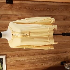 🐤Peach Love California Yellow Henley Sweatshirt (Large)🐤